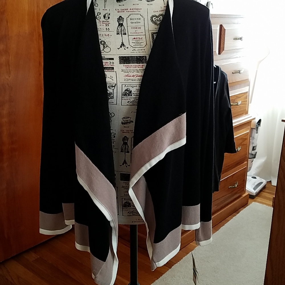 Dressy Black, tan and White Cardign